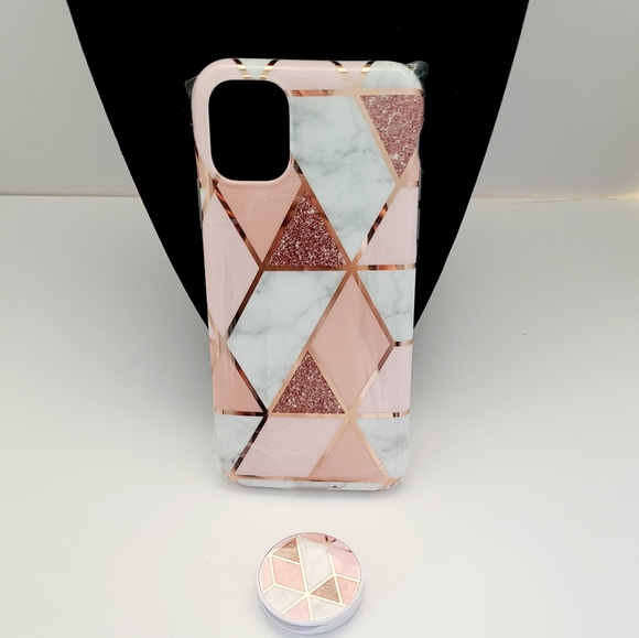 Electroplated marmol Iphone case. Pink, New - Picture 2 of 8